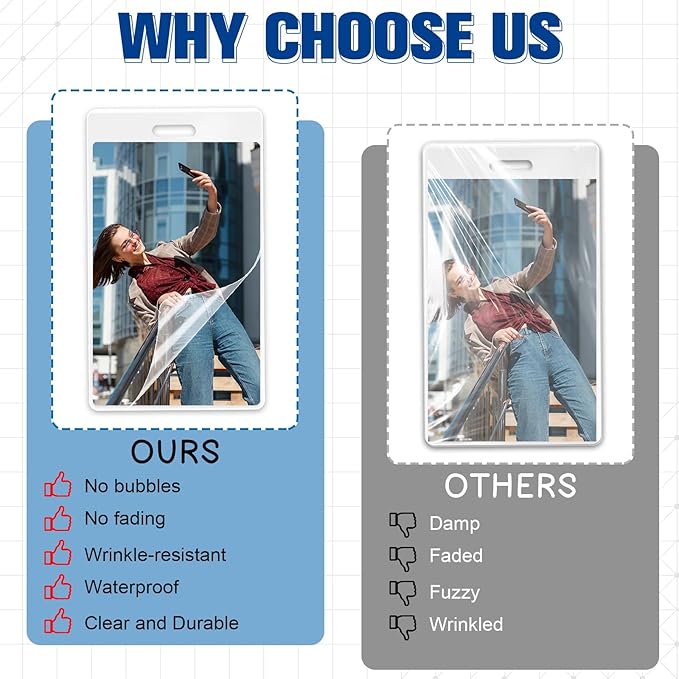 100 Pieces 10 Mil 2 1/2" x 4 1/4" Laminating Pouches with Slot Hole Printable Luggage Tags Clear Thermal Laminate Pouch Tags Kit Resealable for Work Permits Pass Cards Student ID Cards (100, 10 Mil)-DeskLoop Office