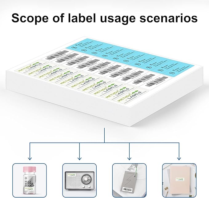 Methdic Address Labels 1" x 2-5/8" 3000 Labels Sticker Paper for Laser/Ink Jet Printer Mailing Labels 8.5"×11" White 30 per Sheet-DeskLoop Office