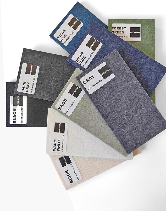 Large Cork Board Alternative - 12-Pack Felt Wall Tiles with Safe Removable Adhesive Tabs, Cork Wall Tiles Bulletin Board Home Office Essentials - Gray-DeskLoop Office