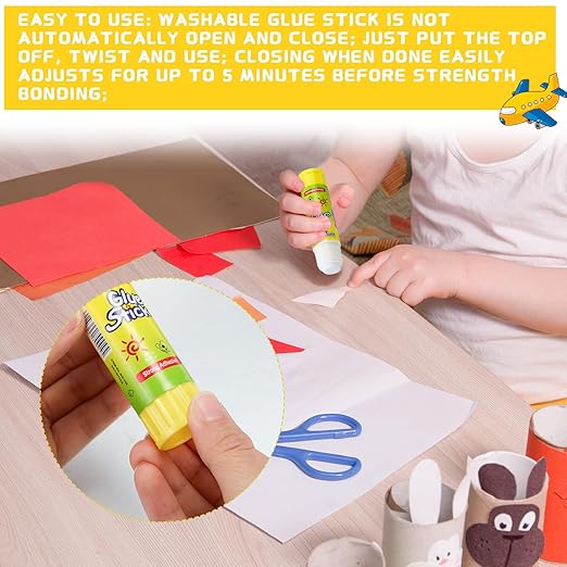 300 Pcs White Glue Stick Washable Glue Stick for Crafts Home School Classroom Students Teachers Employees Scrapbooking Crafting Supplies, 0.32 Ounce-DeskLoop Office