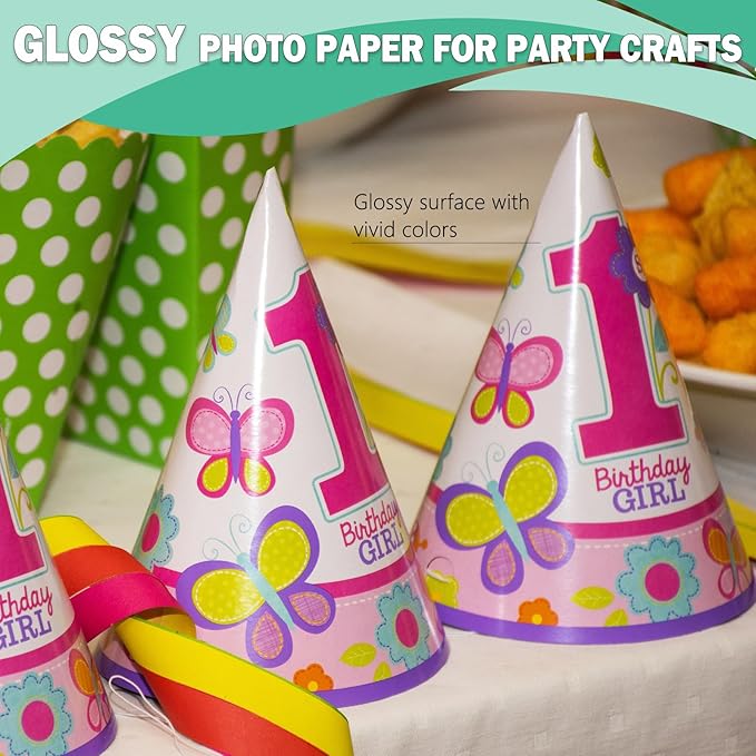 36lb Glossy Photo Paper, 8.5x14, Legal Size, Thin Glossy Photo Paper for Chip Bags, Inkjet, 100 Pack-DeskLoop Office