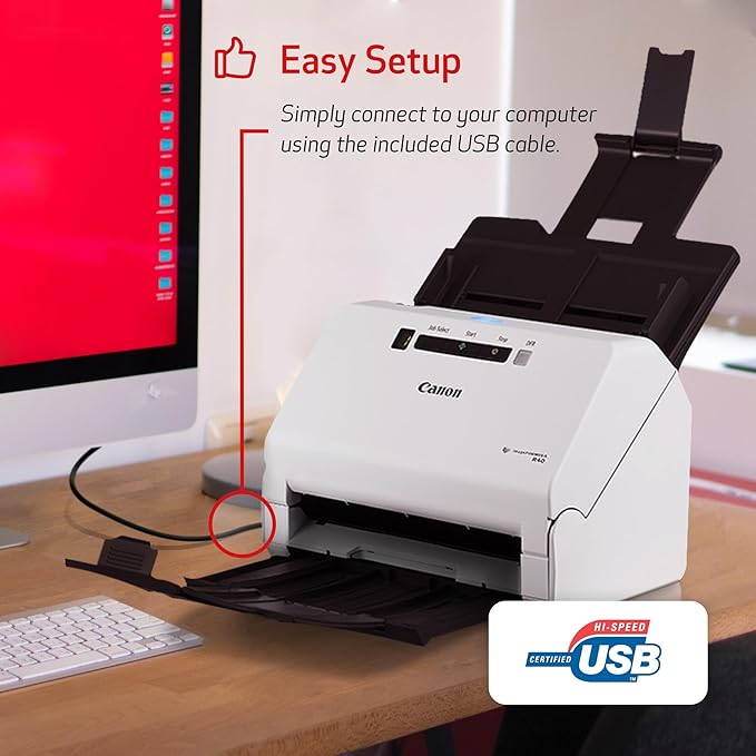 Canon imageFORMULA R40 - Office Document Scanner, Windows and Mac, Duplex Scanning, Easy Setup, Scans a Wide Variety of Documents, Scans to Cloud-DeskLoop Office