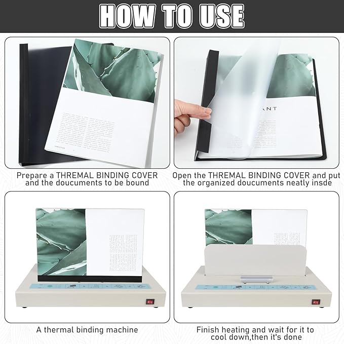 10 Pcs Thermal Binding Covers, 8.5 x 11 Inch Letter Size, 1 Inch Spine Holds 240 Sheets, Clear Front Paper Back Report Cover Suitable for Schools Offices Presentation(Black)-DeskLoop Office