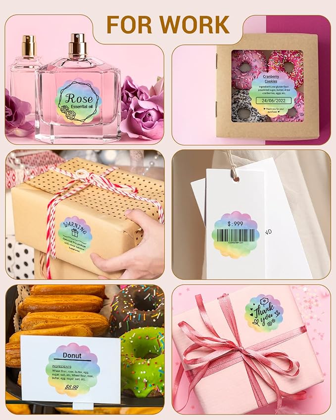 Phomemo Rainbow 2" Color Thermal Labels Roll for 4X6 Thermal Printer for Small Business Supplies, Commercial Grade Thermal Labels for Custom Stickers Personalized & Business Logo, 500pcs / Roll-DeskLoop Office