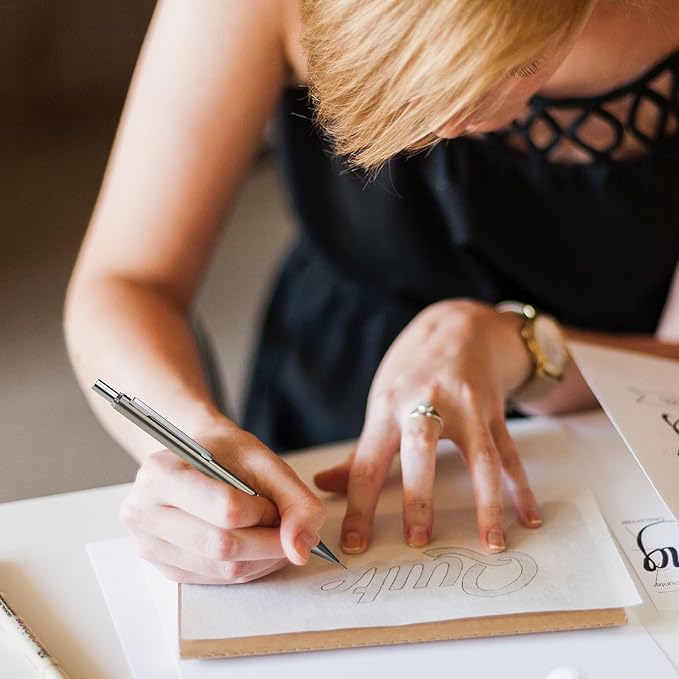 Nicpro 2 PCS 0.9 mm Metal Mechanical Pencils Set, Drafting Pencil for Artist Writing, Sketching, Drawing, with 4 Tubes HB Lead Refill & Erasers, Erasers Refills & Storage Case-DeskLoop Office