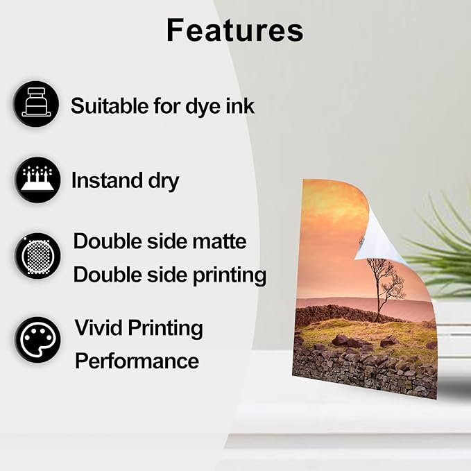 Uinkit 100 Sheets 11x17 A3 Thin Matte Presentation Paper Photo Double Sided 38lb 140gsm Printable on Both Sides Brochure Photos Picture Poster Playbill Flyer Coated for laser and Inkjet Printer-DeskLoop Office
