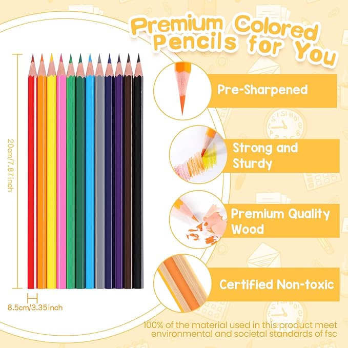 336 Packs Colored Pencils Bulk Classroom, Colored Pencils for Kids 12 Assorted Colors, Coloring Pencil Set Plus 36 Sharpeners, Pre-sharpened Color Pencils, Back to School Supplies Bulk for Teachers-DeskLoop Office