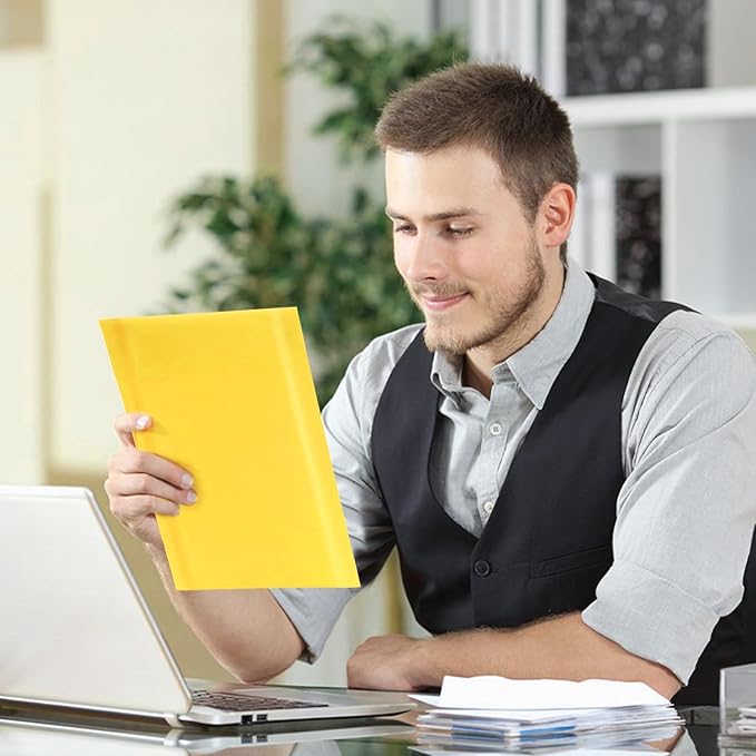 Kraft Bubble Mailers 6×10' Inch 50 Pack Yellow shipping envelopes Self-Seal Padded Mailing Envelopes for Jewelry Makeup Supplies and Small Business Packaging-DeskLoop Office