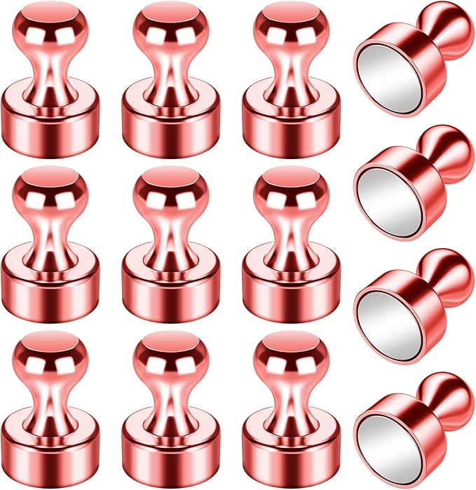 12Pack Refrigerator Magnets, Strong Neodymium Push Pin Magnets for Whiteboard, Office, School, Kitchen-DeskLoop Office