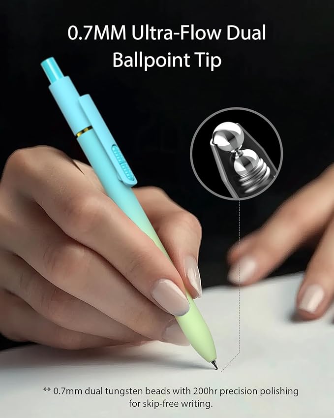 16 Pcs Gel Pens, 0.7mm Fine Point Smooth Writing Pens, Black Quick-Dry Long Lasting Fidge Pens for Journaling, Office, Note Taking, School Supplies, Nurse Aesthetic Pens(Gradient-Black Ink)