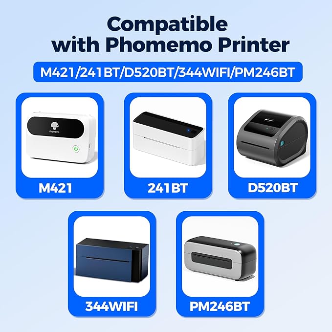 80PCs Phomemo Thermal Labels, 3.3 x 4 Shipping Label Compatible with 241-BT, M421 Label Printer-DeskLoop Office