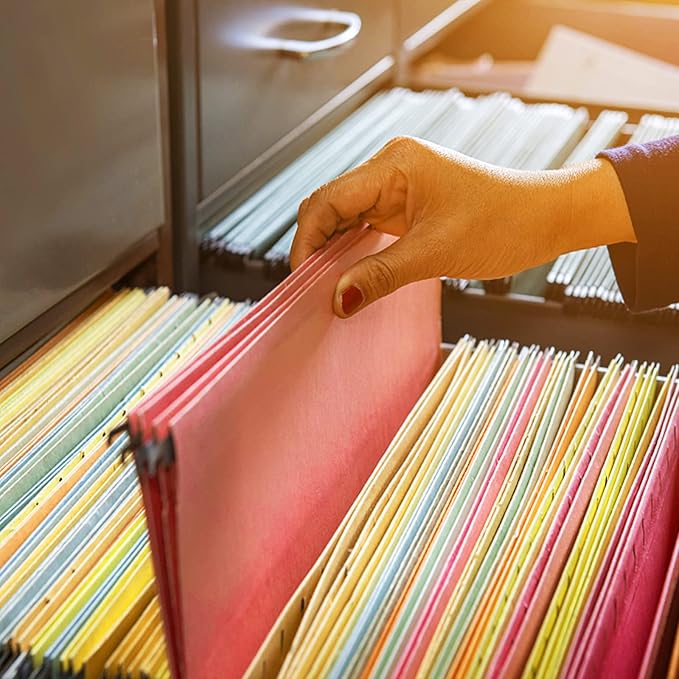 HERKKA Extra Capacity Legal Size Hanging File Folders, 30 Pack Reinforced Legal Size Hanging Folders with Heavy Duty 2 Inch Expansion, Designed for Bulky Files, Medical Charts, Assorted Colors-DeskLoop Office