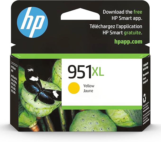 HP 951XL Yellow High-yield Ink Cartridge for HP Printers | Works with Printer Series: OfficeJet 8600, Pro 251dw, 276dw, 8100, 8610, 8620, 8630 | Eligible for Instant Ink | CN048AN-DeskLoop Office