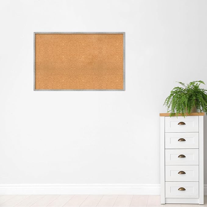 Amanti Art Natural Cork Board for Wall, 29x45 Vision Board with White Frame, Oversize Corkboard Office Decor for Home Organization, Cottage Corkboard Pinboard to Display Items for Home Organization-DeskLoop Office