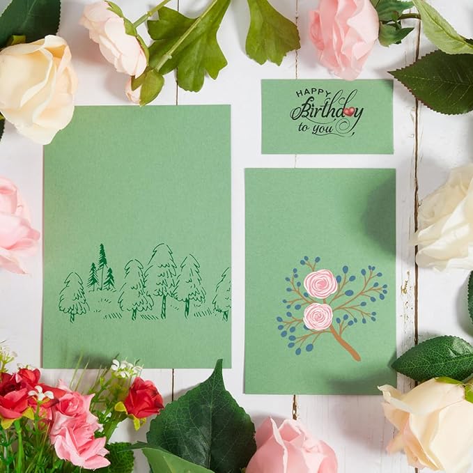 50 Sheets Blank Cardstock Paper 250 GSM Thick Heavy Cards Stock for DIY Art Projects, Card Making, Postcards, Greeting Cards, Birthday Party, Wedding Invitation (Sage-Green, 5x7 inches)-DeskLoop Office