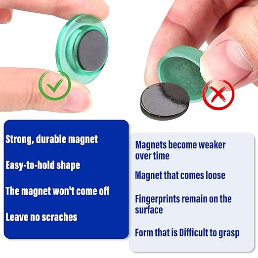 42 Pack Fridge Magnets,30MM Refrigerator Magnet, 7 Colors Colorful Locker Magnets, Strong Small Magnet for Whiteboard, Map, Kitchen, Office-DeskLoop Office