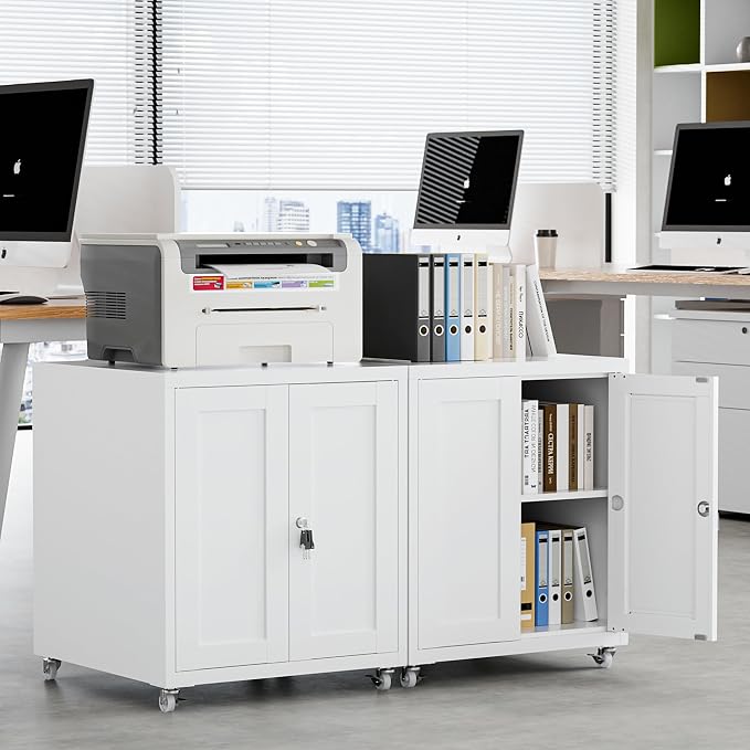 Large Printer Stand with Storage and Lock, 3D Heavy-Duty Printer Cabinet - Image 8