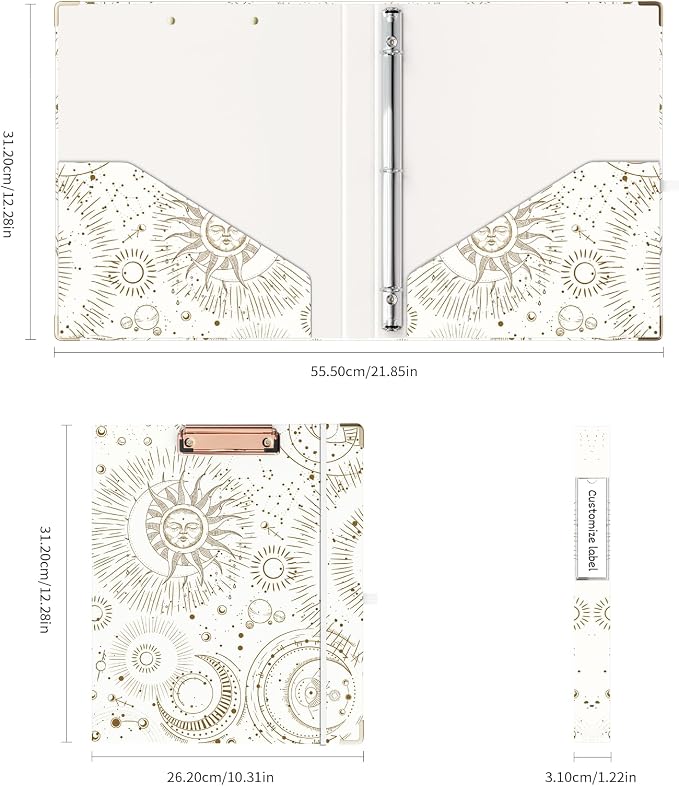 Ospelelf 3 Ring Binder, 1/2 Inch, Cute Letter Size - Image 6
