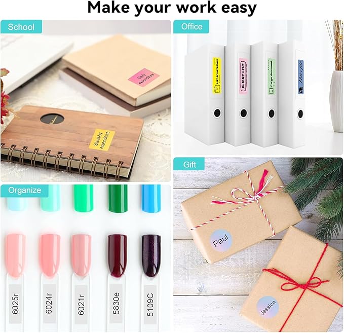 Upgraded Bluetooth Label Maker Machine - Portable Mini Thermal Sticker Printer Supports 14 Different Label Sizes with 300 DPI Inkless Tech Suitable for Home,Office,School Storage and Signage (Blue)-DeskLoop Office