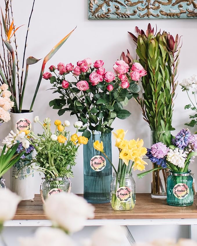 2 Inch Round Thermal Labels, 500PCS Color Thermal Sticker Label, Self-Adhesive Stickers for Small Business Supplies, DIY, Name Tag, Compatible with All Shipping Label Printer, 500 Labels/Roll-DeskLoop Office