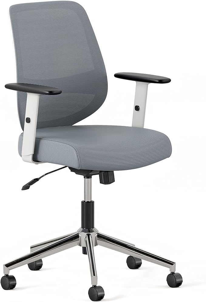 Branch Daily Chair - Computer Office Chair with Swivel, Lumbar Rest, and Adjustable Armrests - Sustainable, Stylish Mesh, & Adjustable Armrests - Comfortable Seating for Improved Posture - Slate-DeskLoop Office