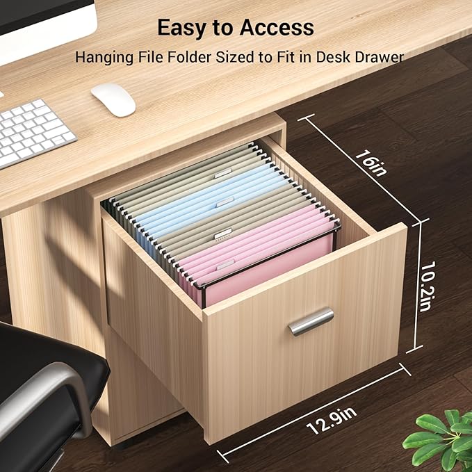 Hanging File Folders Letter Size, 50 Pack File Organizer Folders, 1/5-Cut Tabs with Hanging File Folder Frame, Heavy Duty No Extension, Stay Organized for Your Home and Office Bulk File.-DeskLoop Office