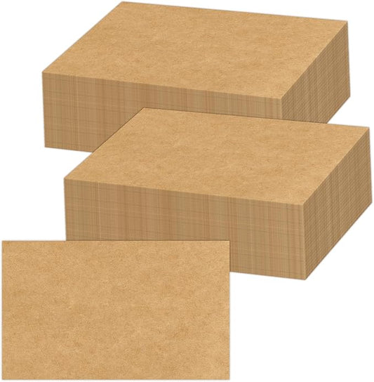 5.5x8.5 Blank Cardstock Paper (Set of 50) Plain Kraft Cards - 80lb Flat Cards Stock Printer Paper for Make Your DIY Invitations, Note, Greeting, Table Cards - Writing, Stamping, Drawing, Painting-DeskLoop Office