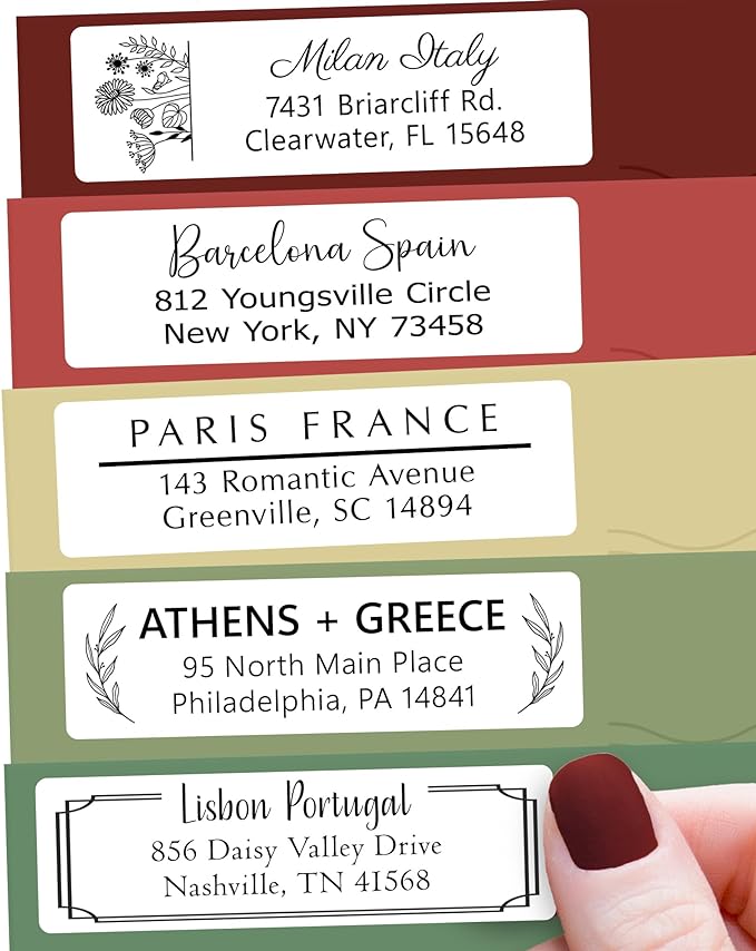 Personalized Return Address Labels - High Gloss Custom Mailing Labels on Sheets - Self-Adhesive Return Stickers for Envelopes with Crisp Printing Design (50-1000)-DeskLoop Office