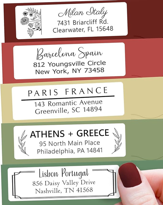 Personalized Return Address Labels - High Gloss Custom Mailing Labels on Sheets - Self-Adhesive Return Stickers for Envelopes with Crisp Printing Design (50-1000)-DeskLoop Office