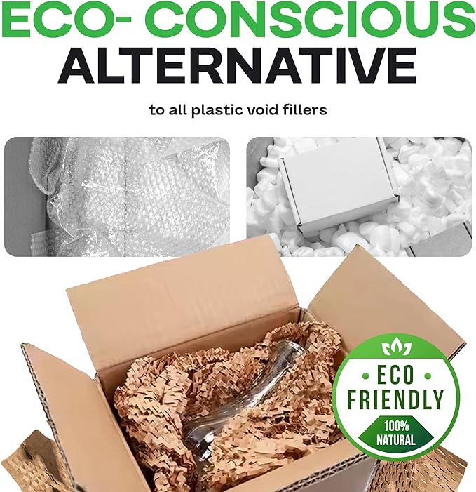 IDL Packaging HexaFil Honeycomb Packing Kraft Paper 15" x 1700' in Self-Dispensed Box - Patented Cushioning Box Filler for Void Filling, Moving, Shipping - Alternative to Bubble Plastic-DeskLoop Office