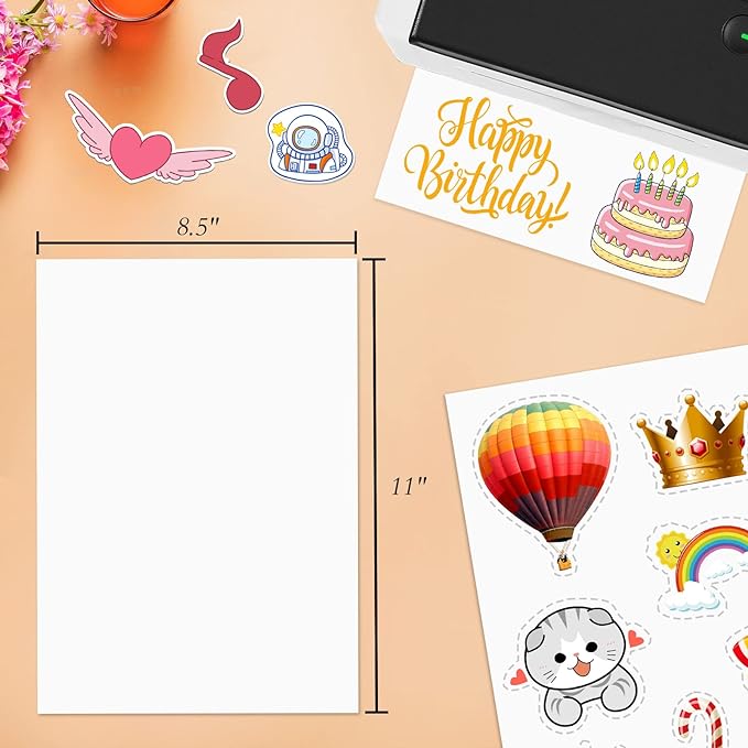 100 Full Sheets Sticker Paper for Laser & Ink Jet Printers, 8.5" x 11" Full Sheet Address Shipping Label, 100 Sheets 100 Labels-DeskLoop Office