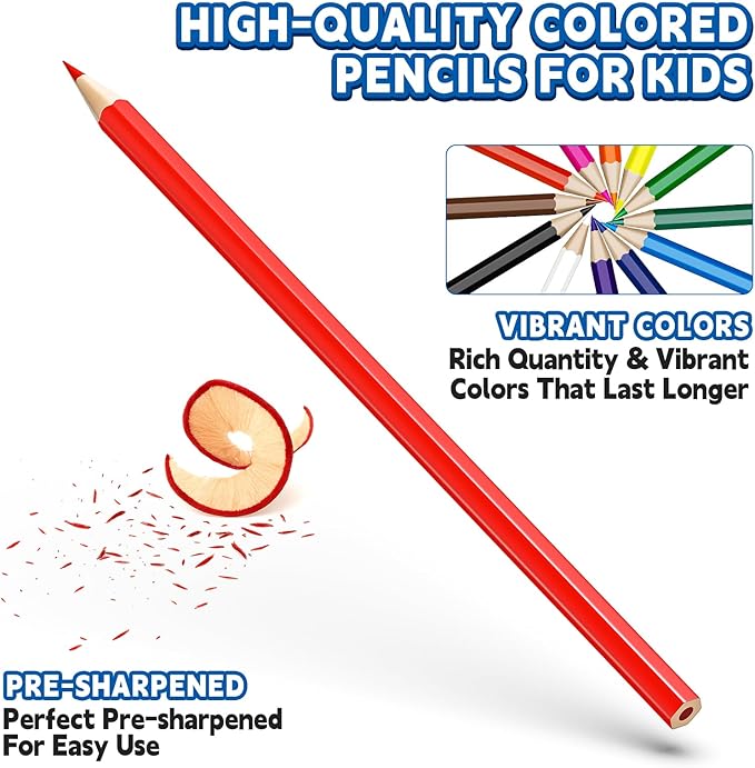 OCHIDO 432 Count Colored Pencils Bulk, Pre-sharpened Colored Pencils for Kids in 12 Bright Colors, Color Pencil Set with 12 Sharpeners, Back to School Supplies Classroom Essentials for Teachers-DeskLoop Office