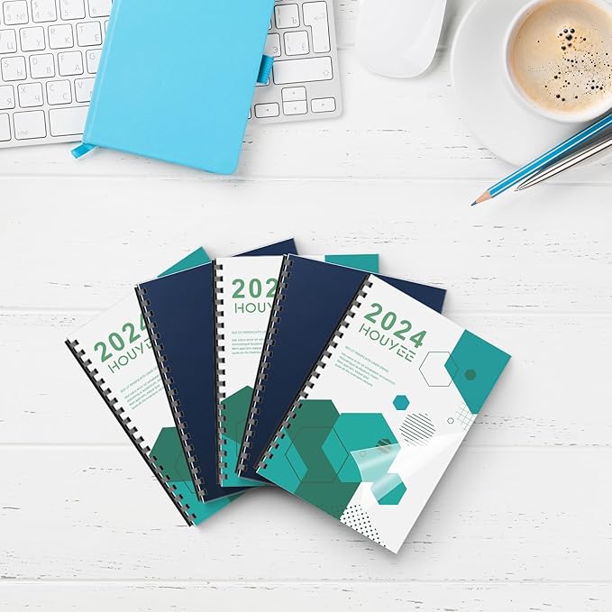 100 Pack Binding Covers Set, 8.5x11 Inches, Including 50 Pcs 12 Mil Ultra Clear PET Binding Covers, 50 Pcs 12 Mil Navy Sand Textured-DeskLoop Office