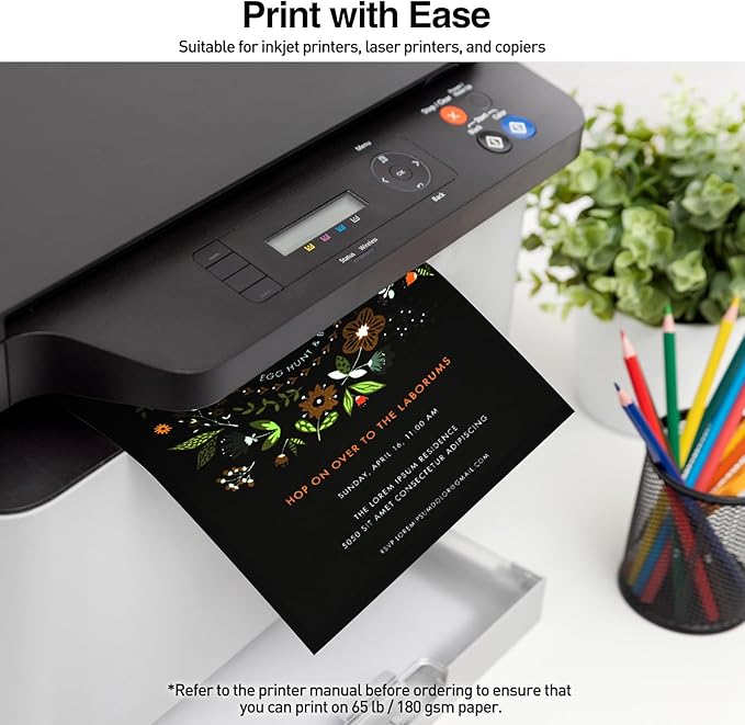 MAXECHO 8.5" × 11" Black Colored Cardstock Bulk 150 Sheets Construction Paper Card Stock Printer Paper for DIY Art Crafts, Cricut Card Making, Scrapbooking, Drawing, Invitations, 180 GSM-DeskLoop Office