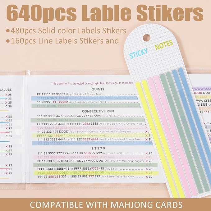 640 pcs Mahjong Card Line Finder Highlighter Tape, Mahjong Line Highlighter - Image 8