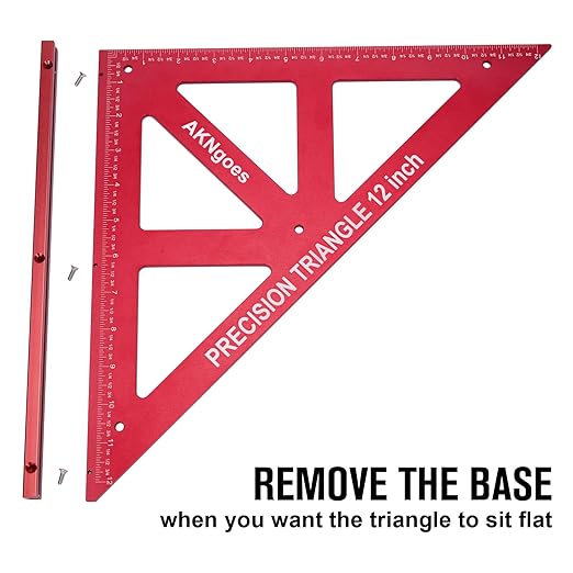 Precision Triangle Square 18inch, Metric & Imperial Scale Framing Square for Precise 90 and 45-Degree Measurement, Aluminum Alloy Architect Ruler for Carpenter-DeskLoop Office