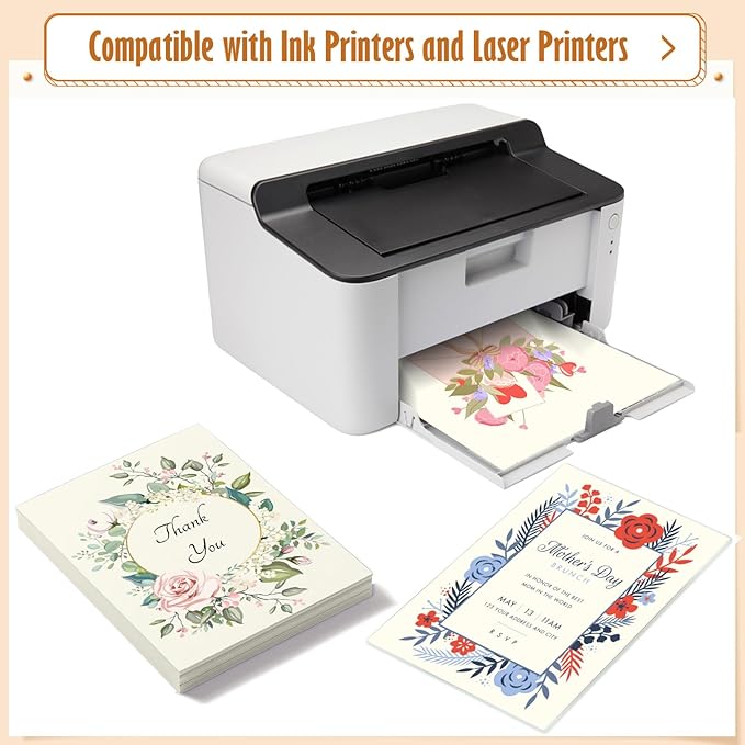 MixTeach 100 Sheets Cream Cardstock 8.5 x 11 Inch Thick Cardstock Paper, 250gsm/92lb Double Sided Cream Card Stock Printer Paper for Cards Making, Crafts, Scrapbook, Invitations, Drawing, Printing-DeskLoop Office