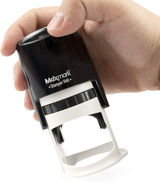 Round Notary Stamp for State of Mississippi- Self Inking Stamp - Top Brand Unit with Bottom Locking Cover for Longer Lasting Stamp - 5 Year Warranty