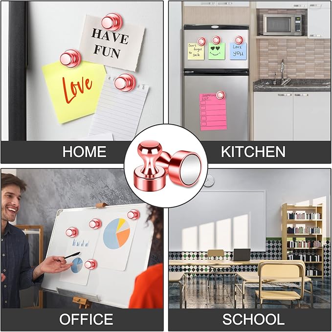 20-Pack Whiteboard and Fridge Magnets, Office and Kitchen Magnets, Push Pins Included-DeskLoop Office
