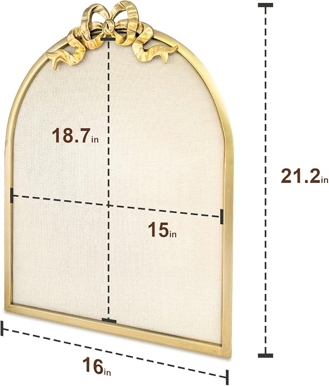 Vintage Arched Linen Cork Board with Gold Bowknot – Decorative Bulletin Board for Walls, Iron Frame Pin Board for Notes, Photos & Reminders, Elegant Vision Board for Home & Office 16"x21"-DeskLoop Office