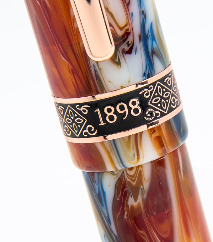 Conklin 1898 Fountain Pen, Misto Orange - Fine Nib | Unique Resin Blend Pen with Luxury Design | JoWo Stainless Steel Nib Made in Germany | Ideal Gift for Professionals-DeskLoop Office