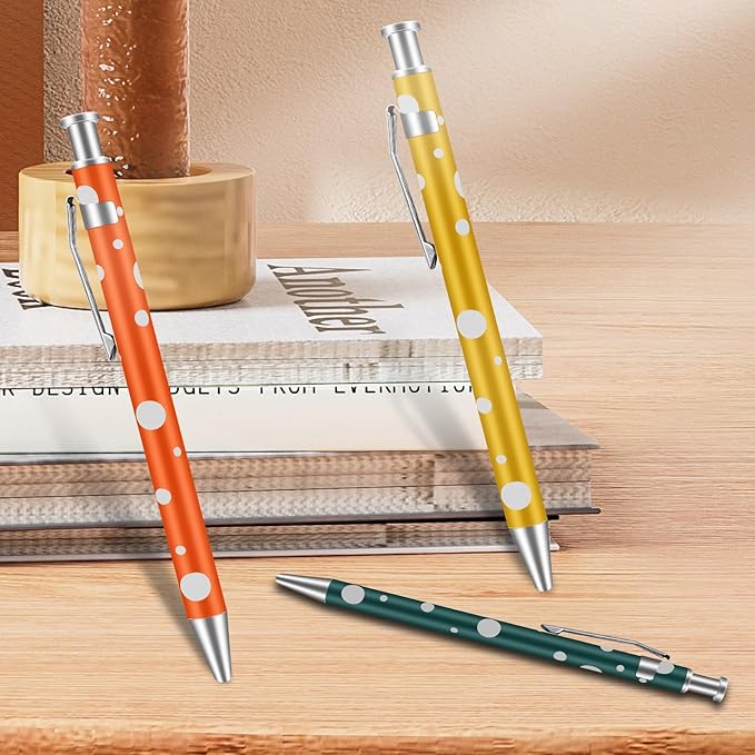 Retractable Ballpoint Pens, Assorted Colors, Men Women Retractable Pens,1.0 mm Black Ink (36)