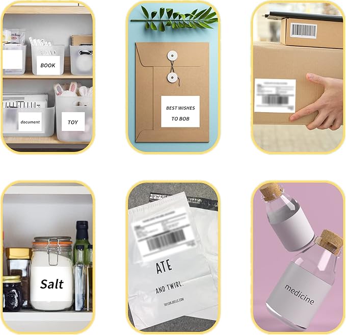 Coopaty 100 Sheets FBA Adderss Labels, 6 per Sheet 3-1/3" x 4" Label Stickers for Laser & Inkjet Printers, 6 Up Shipping Labels, 600 Printable White Sticker Paper-DeskLoop Office