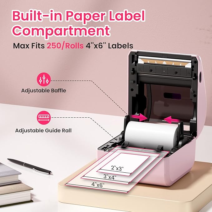 Bluetooth Thermal Label Printer 4x6 - D450BT Shipping Label Printer for Small Business, Shipping Packages, Office, Home, Compatible with Ebay, USPS, Shopify, Amazon-DeskLoop Office