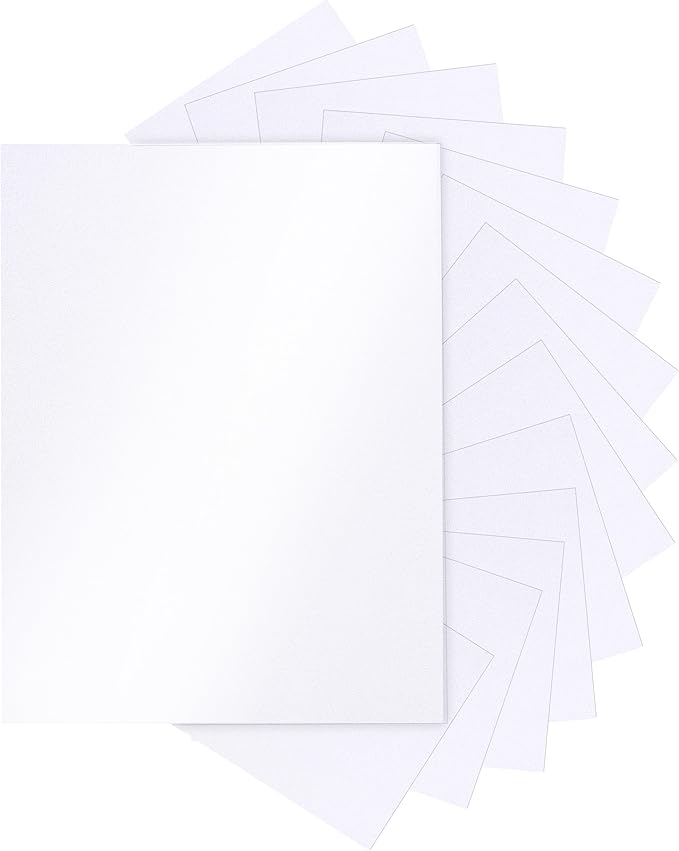 120 Sheets White Shimmer Cardstock 8.5 x 11 Heavyweight Paper, 250gsm/92lb Thick Card Stock Printer Paper for Making Cards, Greeting Cards, School Crafts, Wedding Invitations, Menus-DeskLoop Office