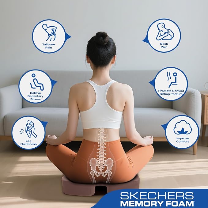 Skechers Seat Cushion, Ergonomic Memory Foam Cushion - Image 8