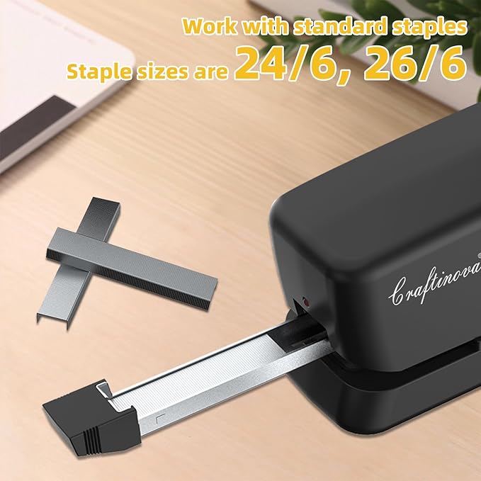 Electric Stapler,Automatic,Inclued 2000 Staples and 1 Staple Remover, Heavy Duty Can Store 210 Staples,AC or Battery Powered Stapler Heavy Duty, 25 Sheet Capacity.-DeskLoop Office