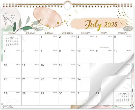 Wall Calendar 2025-2026 – Calendar 2025-2026, 11.5 x 15 In, July 2025 - December 2026, 18 Monthly Calendar, Large Block with Julian Dates, Thick Paper, Holidays, Hanging Hook, Twin-wire Binding-DeskLoop Office