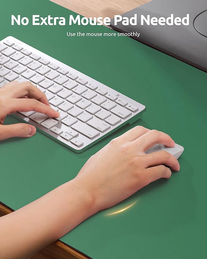 YSAGi Leather Desk Pad Protector, Office Desk Mat, Large Mouse Pad, Non-Slip PU Leather Desk Blotter, Laptop Desk Pad, Waterproof Desk Writing Pad for Office and Home (Jade Green, 23.6" x 13.8")-DeskLoop Office