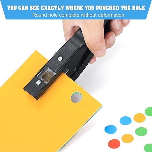 Hole Punch,Heavy Duty Hole Puncher Single,Paper Punch Portable Hand Held Long Hole Punch for Paper Cards Plastic Cardboard (12MM)-DeskLoop Office
